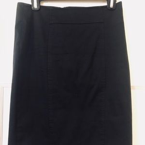 LOFT Black cotton/spandex pencil skirt